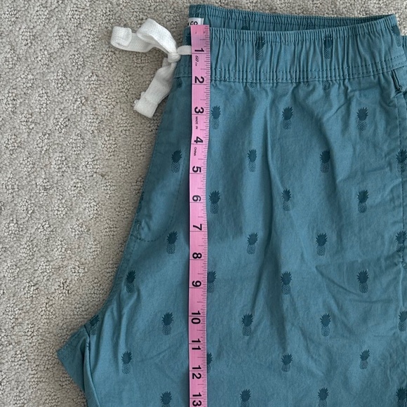 Surf & Swim Co. Stretch Chino Pineapple Print Pull-On Shorts Size L Teal NWT - Picture 12 of 13